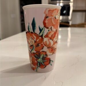NWOT 2015 Starbucks Poppies 10oz ceramic tumbler with Lid